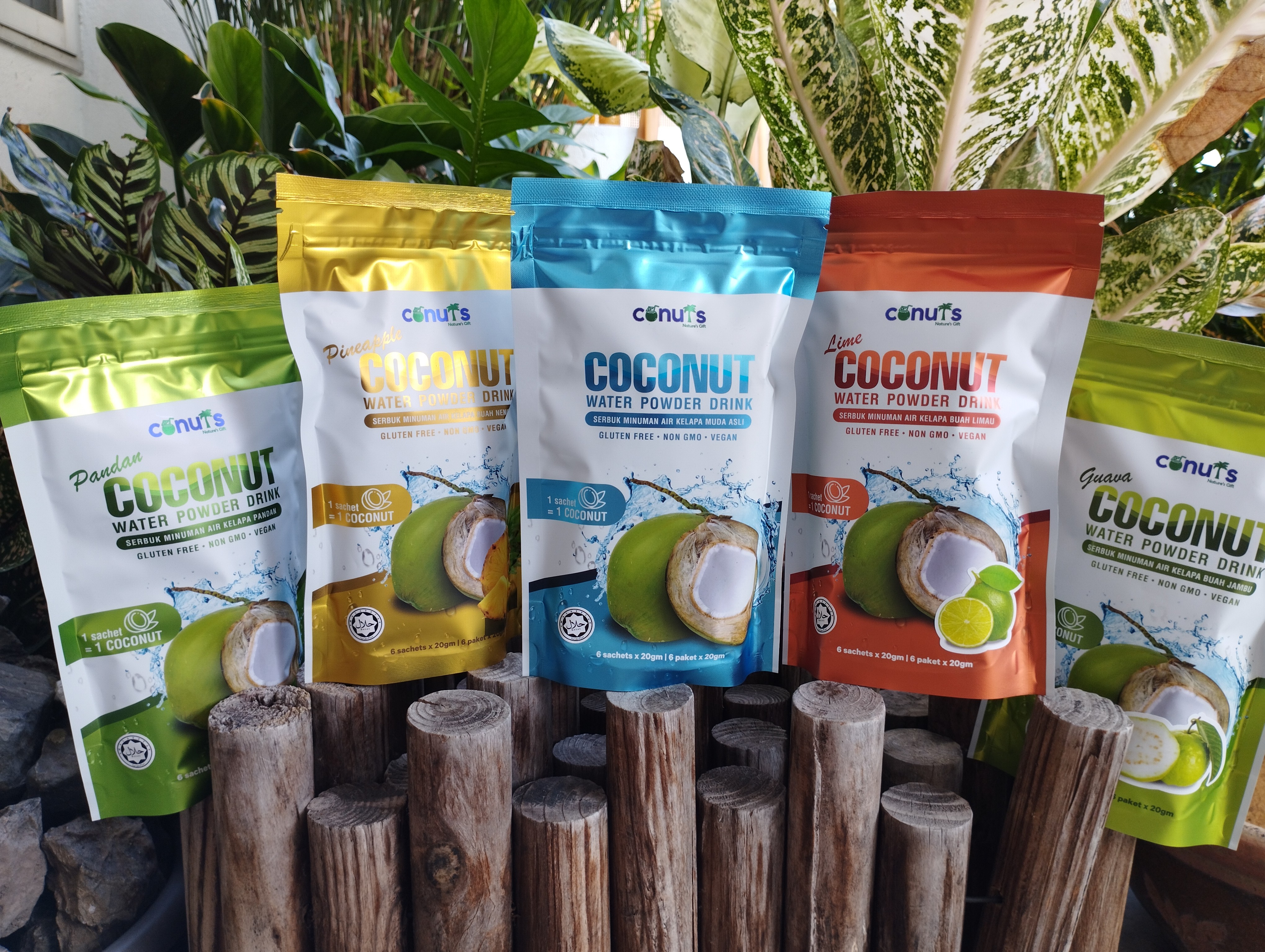 Coconut drink in sachet packaging